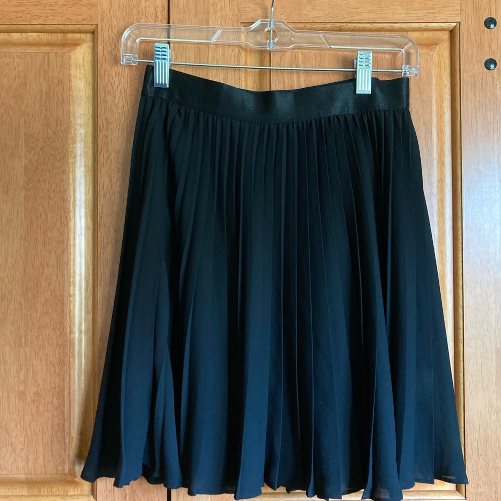 Express Black Pleated Skater Skirt